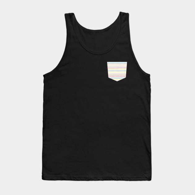 Pocket - Marker Stripes Multi Tank Top by ninoladesign